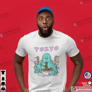In Tokyo Godzilla Eat Ramen Funny Monster Shirt