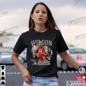 Las Vegas Aces A’ja 22 Wilson Stadium T-shirt Las Vegas Aces A’ja 22 Wilson Stadium T-shirt