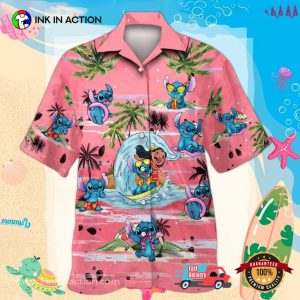 Lilo And Stitch Palm Tree Hawaiian Shirt