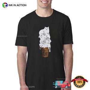 Meow Ice Cream Cute Cats Ice Cream Day Shirt