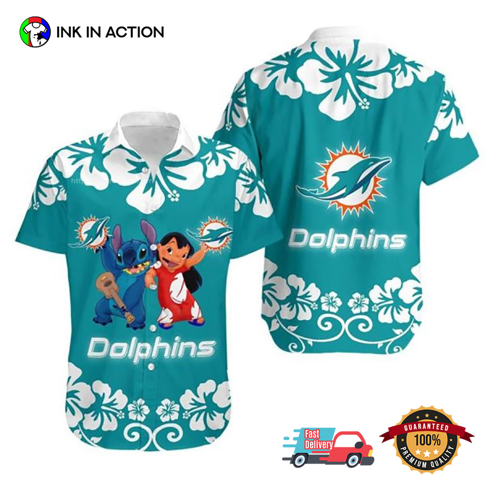 Miami Dolphins Lilo And Stitch Summer Hawaiian Shirt Miami Dolphins Lilo And Stitch Summer Hawaiian Shirt