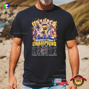 NBA Oklahoma City Thunder Champions 2025 Signatures T-shirt