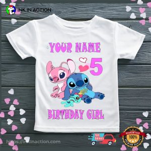 PERSONALISED Lilo & Stitch Girl Birthday T-shirt