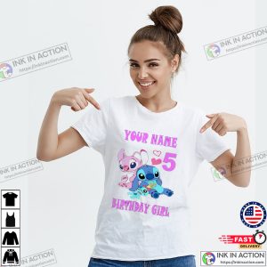 PERSONALISED Lilo & Stitch Girl Birthday T-shirt