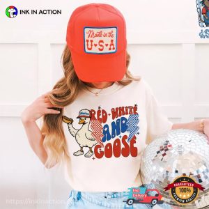 Red White And Goose 4th Of July Shirt