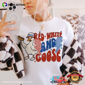 Red White And Goose 4th Of July Shirt