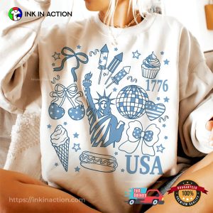 Retro 4th Of July America Coquette Comfort Color Shirt