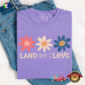 Retro 4th Of July Land That I Love Floral USA Comfort Color Shirt