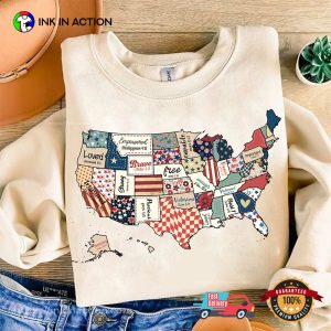 Retro America USA Map American 1776 T-shirt
