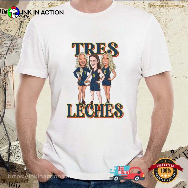Tres Leches Indiana Fever Sophie Cunningham And Lexie Hull Caricatures T-shirt