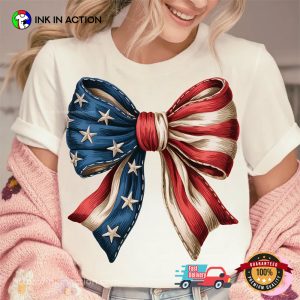 USA Flag Bow 4th of July Sublimation T-shirt