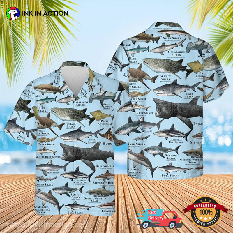 all types of sharks Sharks summer hawaiian Shirt