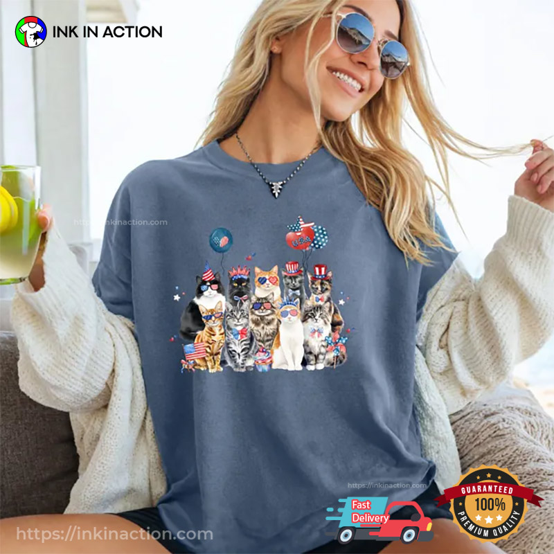 4th Of July Cats Comfort Colors T-shirt 4th Of July Cats Comfort Colors T-shirt
