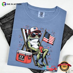 4th Of July Frog Drinking Beer Comfort Colors Tee