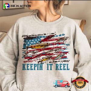 America Fish Flag Keepin’ It Reel 4th Of July T-shirt
