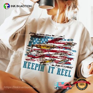America Fish Flag Keepin' It Reel 4th Of July T shirt 3