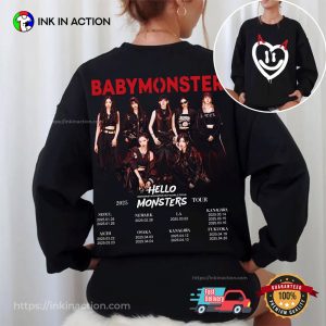 Babymonster Hello Monster World Tour 2025 2 Sided Shirt