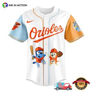Baltimore Orioles Bluey and Bingo Baseball Jersey 1
