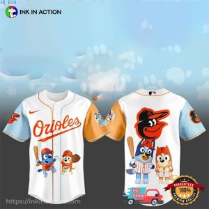Baltimore Orioles Bluey And Bingo Baseball Jersey Baltimore Orioles Bluey And Bingo Baseball Jersey