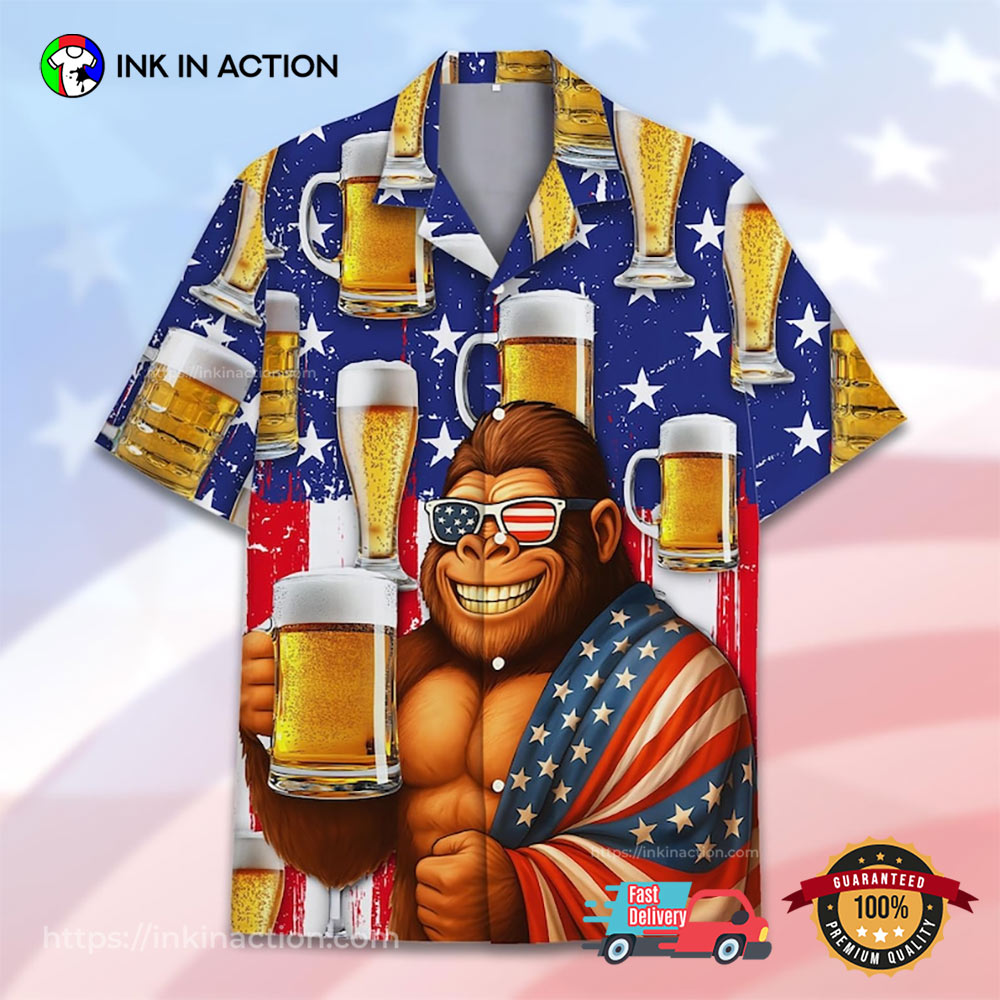 Bigfoot Beer Funny 4th Of July Hawaiian Shirt Bigfoot Beer Funny 4th Of July Hawaiian Shirt