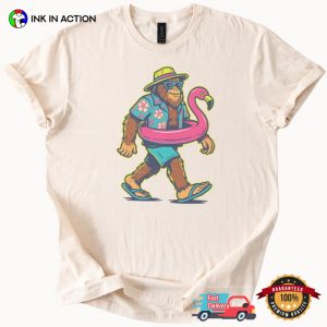 Bigfoot Summer Pool Party Funny Tee