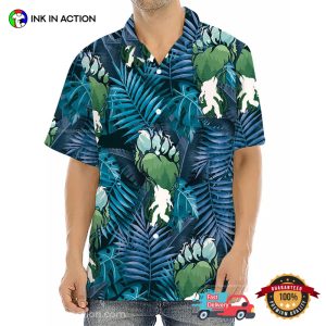 Bigfoot Tropical Leaf Hawaiian T-shirt