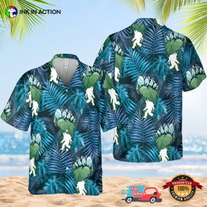 Bigfoot Tropical Leaf Hawaiian T-shirt