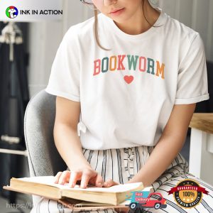Bookworm T shirt, gifts for readers 3