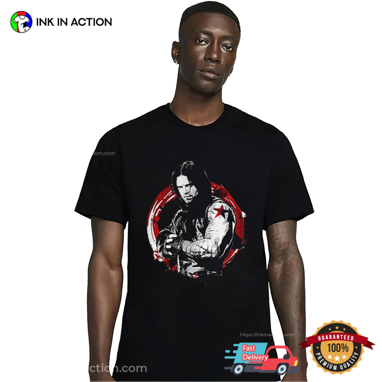 Camiseta De Soldado De Invierno Bucky Barnes T-shirt Camiseta De Soldado De Invierno Bucky Barnes T-shirt