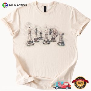 Chess Pieces Hand Draw Art Strategy Game Comfort Colors T-shirt