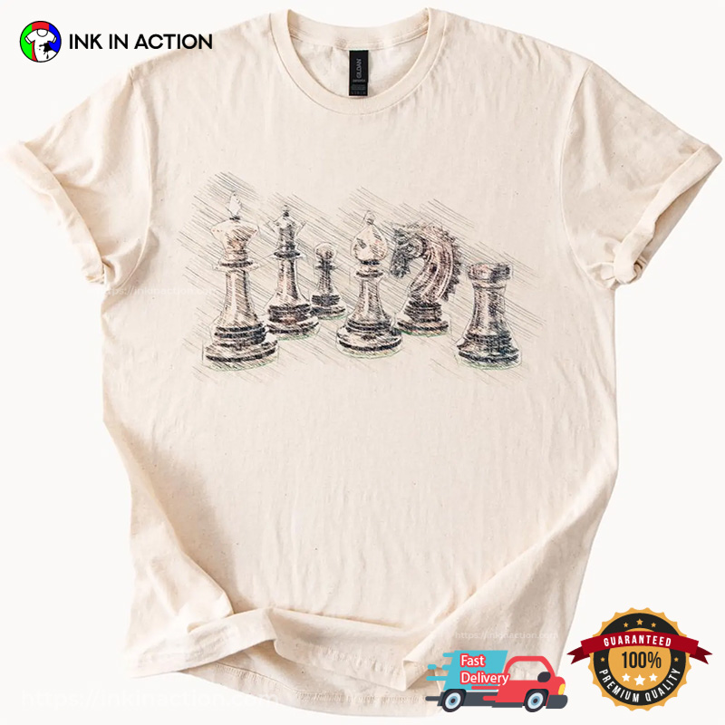 Chess Pieces Hand Draw Art Strategy Game Comfort Colors T-shirt Chess Pieces Hand Draw Art Strategy Game Comfort Colors T-shirt