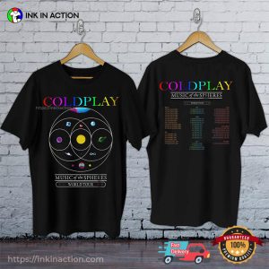Coldplay Music Of The Spheres World Tour 2025 Dates 2-sided T-shirt