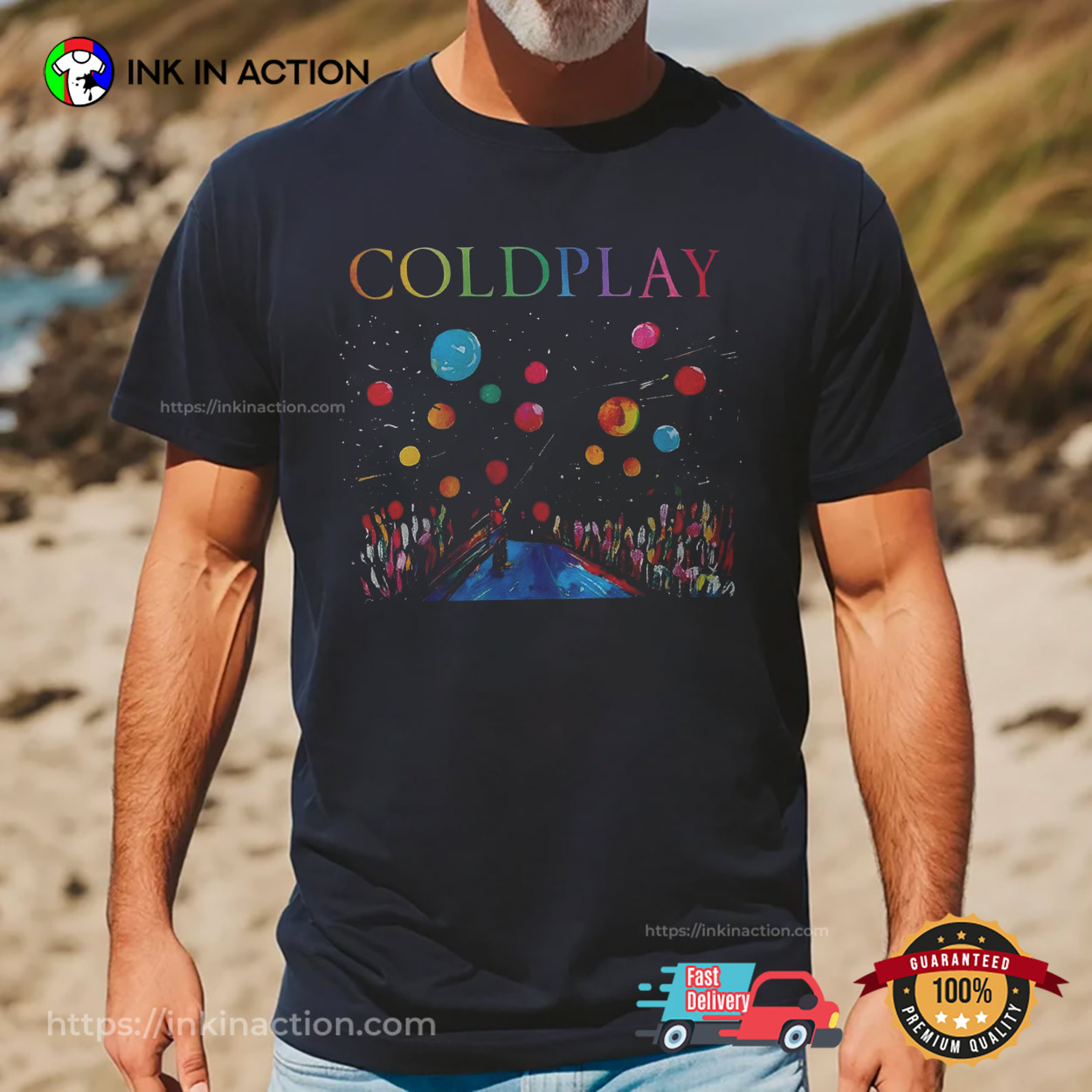 Coldplay Space Colorful Art T-shirt Coldplay Space Colorful Art T-shirt