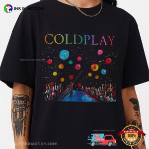 Coldplay Space Colorful Art T-shirt