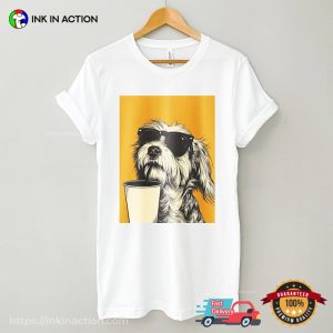 Cool Dog With Sunglasses Drinking Graphic Tee 2