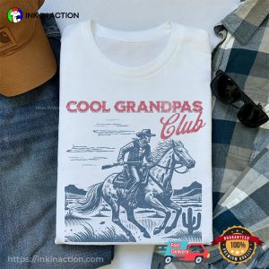 Cool Grandpas Club Retro Cowboy Papa T shirt 3
