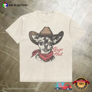 Cowboy Dog Chihuahua Raise Hell Funny Comfort Colors Tee 2