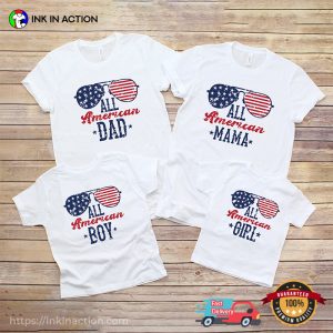 Customized All American Family Matching Retro T-shirt