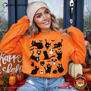 Cute Black Cat And Mouse Halloween Comfort Colors T shirt 3