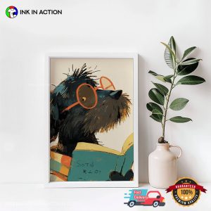 Cute Dog Reading A Book Poster 3