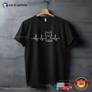 Cute Kitten Heartbeat, global cat day Tee 2