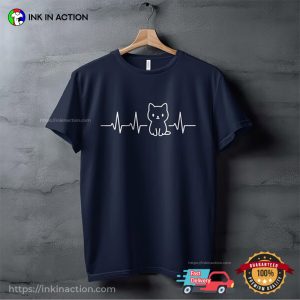 Cute Kitten Heartbeat, global cat day Tee 3