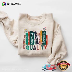 Equality Bookcases Floral Women Rights T-shirt