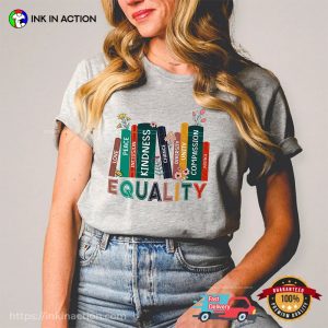Equality Bookcases Floral Women Rights T-shirt Equality Bookcases Floral Women Rights T-shirt