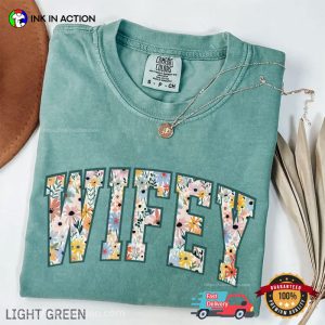 Floral Wifey Engagement Comfort Colors T shirt 2