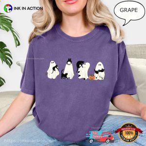 Ghost And Cute Black Cat Halloween Comfort Colors T-shirt Ghost And Cute Black Cat Halloween Comfort Colors T-shirt