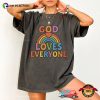God Loves Everyone Rainbow LGBTQ Faith Comfort Colors Tee