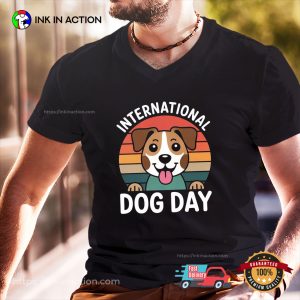 International Dog Day Vintage Sunset T-shirt