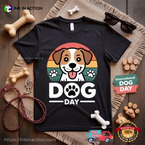 International Dog Day Vintage Sunset T shirt 3