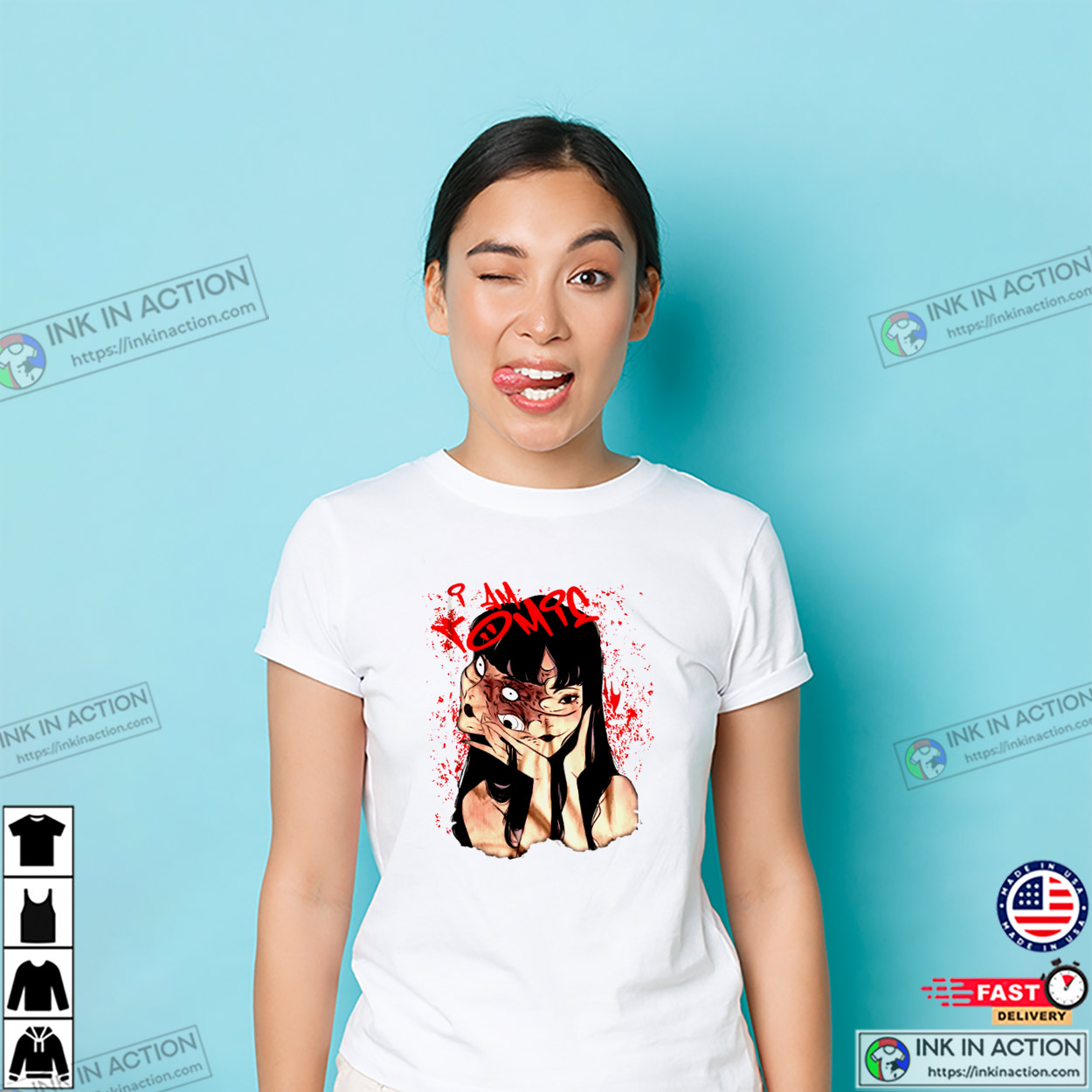 Junji Ito Tomie Horror Creepy Manga Art T-shirt Junji Ito Tomie Horror Creepy Manga Art T-shirt